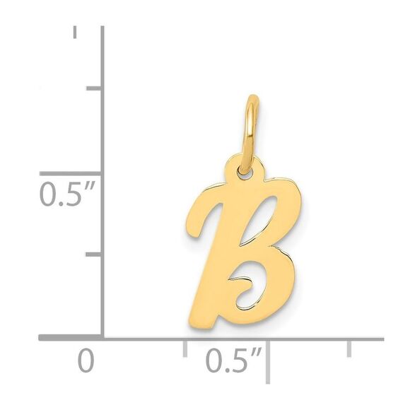 Kazi Luxury 14k Yellow Gold Small Script Letter B Initial Charm - Picture 4 of 4